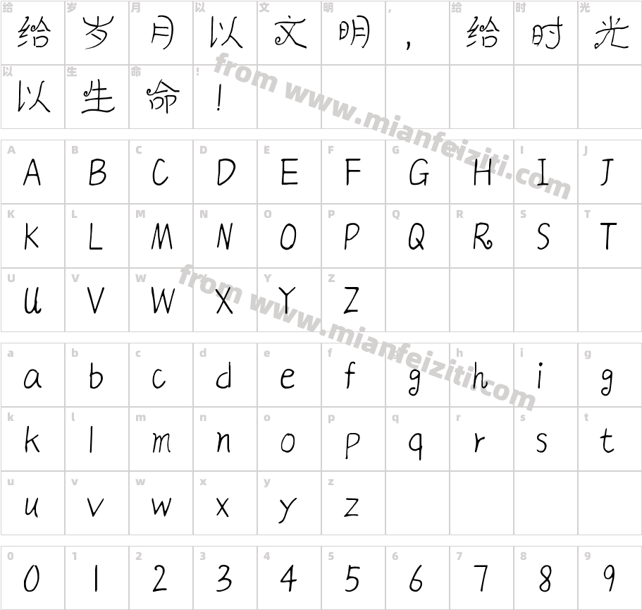 茶小苏字体字体映射图