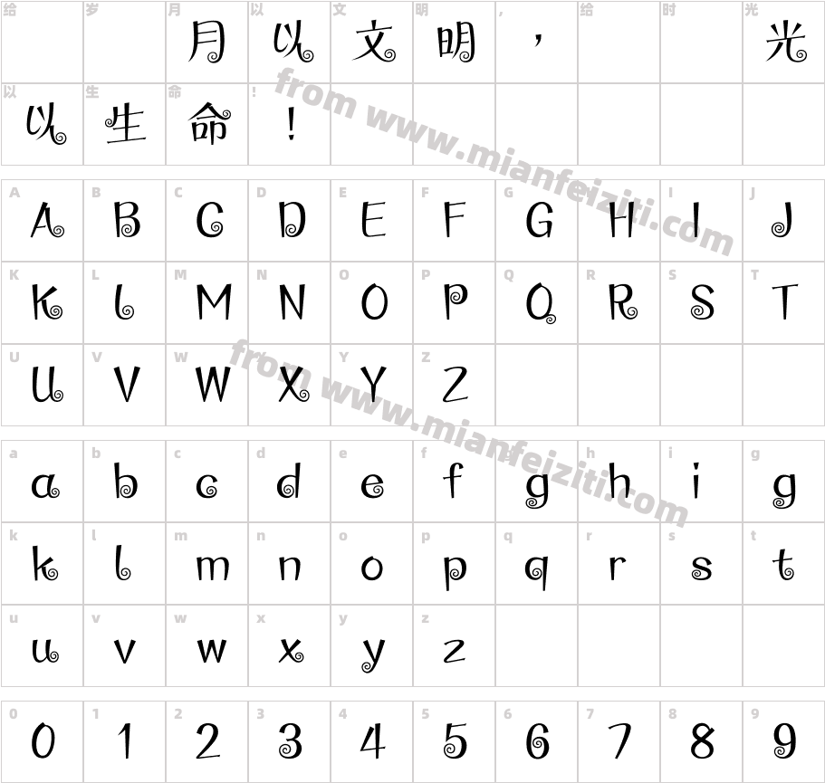 MCircus HK字体字体映射图