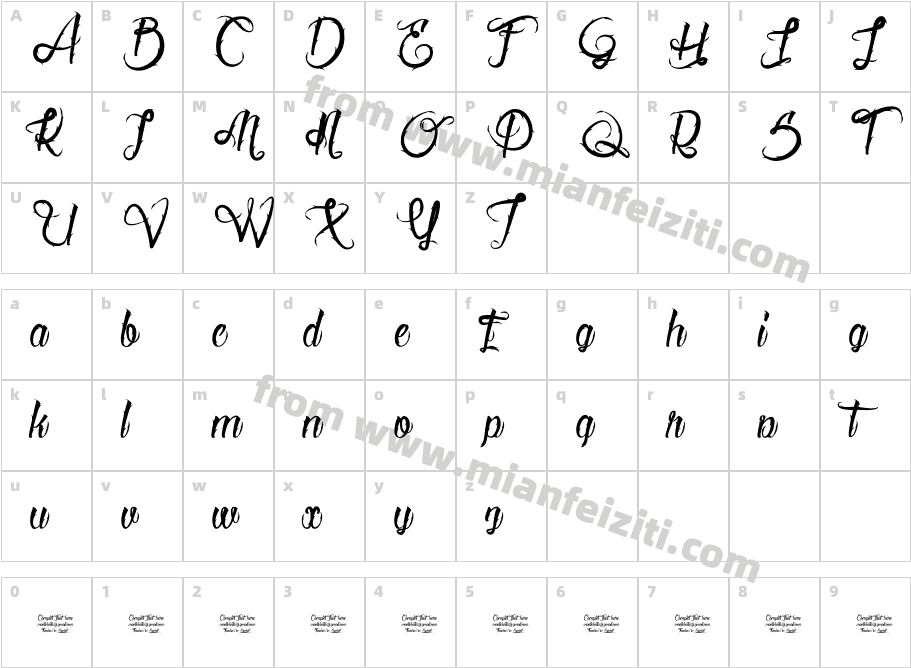 Serval字体字体映射图