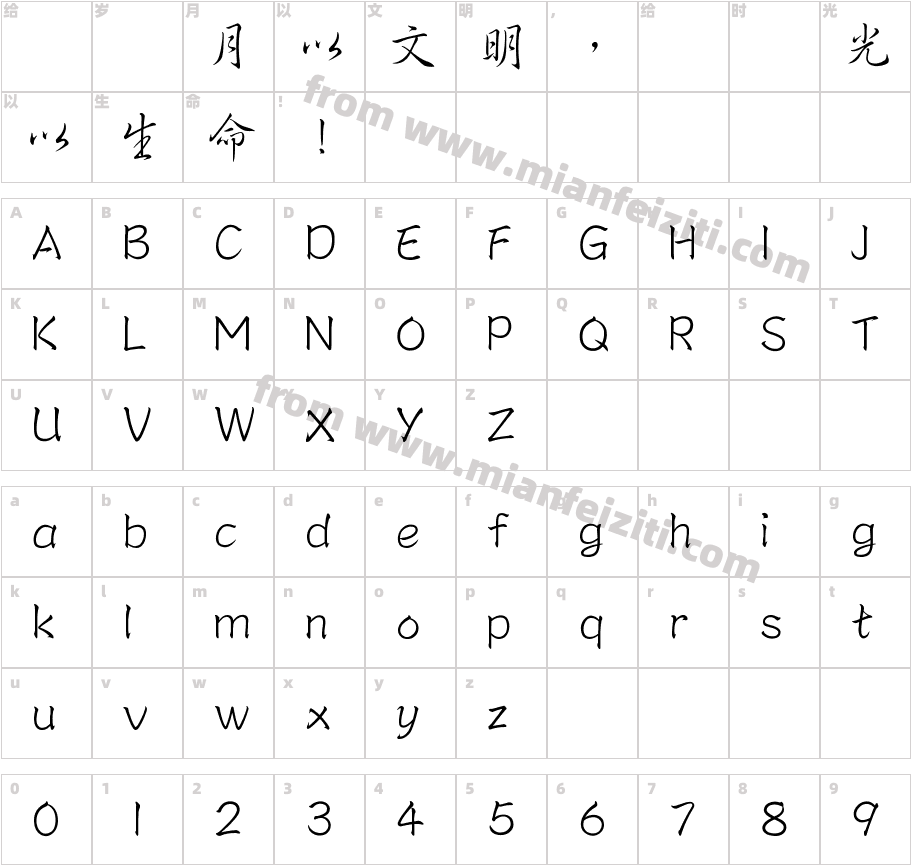 CXingHK-Medium字体字体映射图