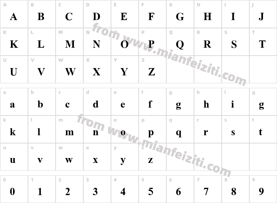 angsab字体字体映射图