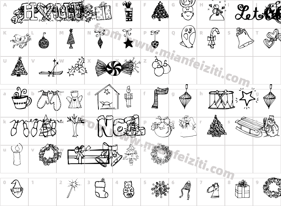 Janda-Christmas-Doodles字体字体映射图