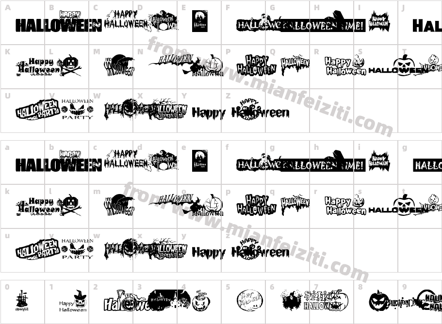 Halloween-Logo字体字体映射图