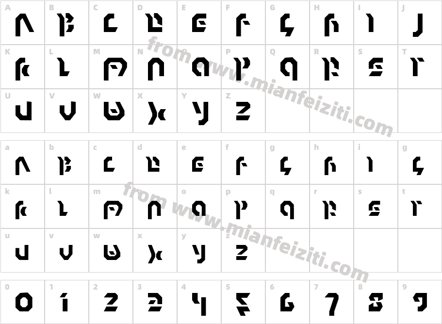 Omnicron Normal字体字体映射图