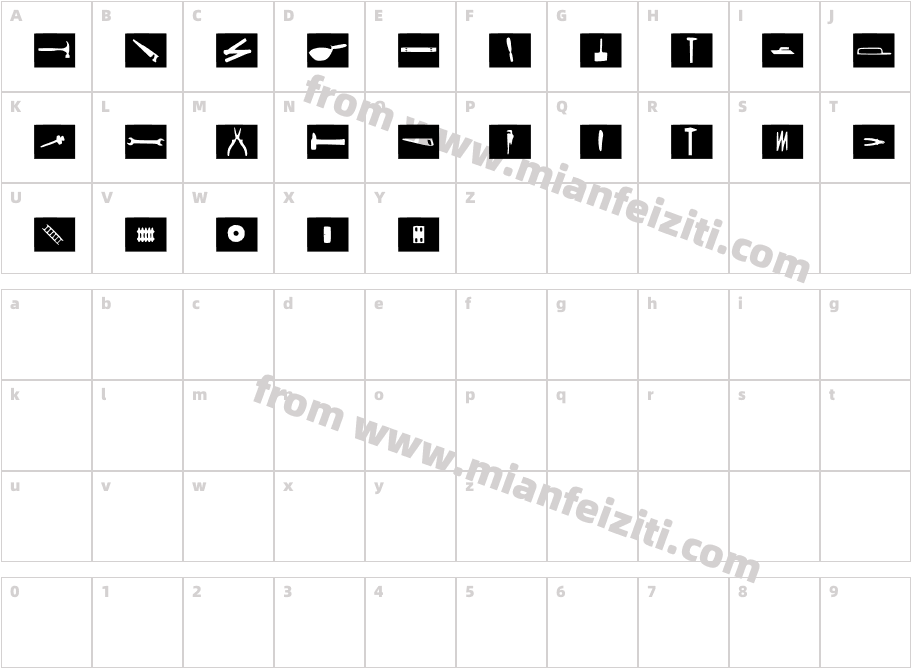 Carpenter-Tools字体字体映射图