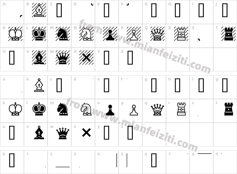 Chess-7字体字体映射图