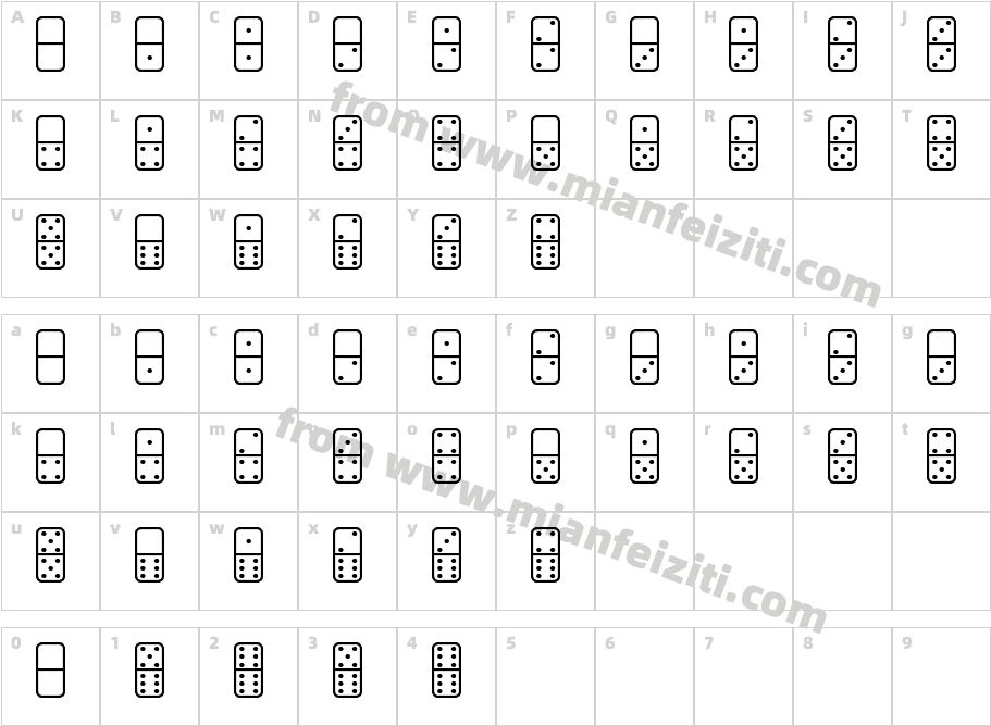 Dominos-ST字体字体映射图