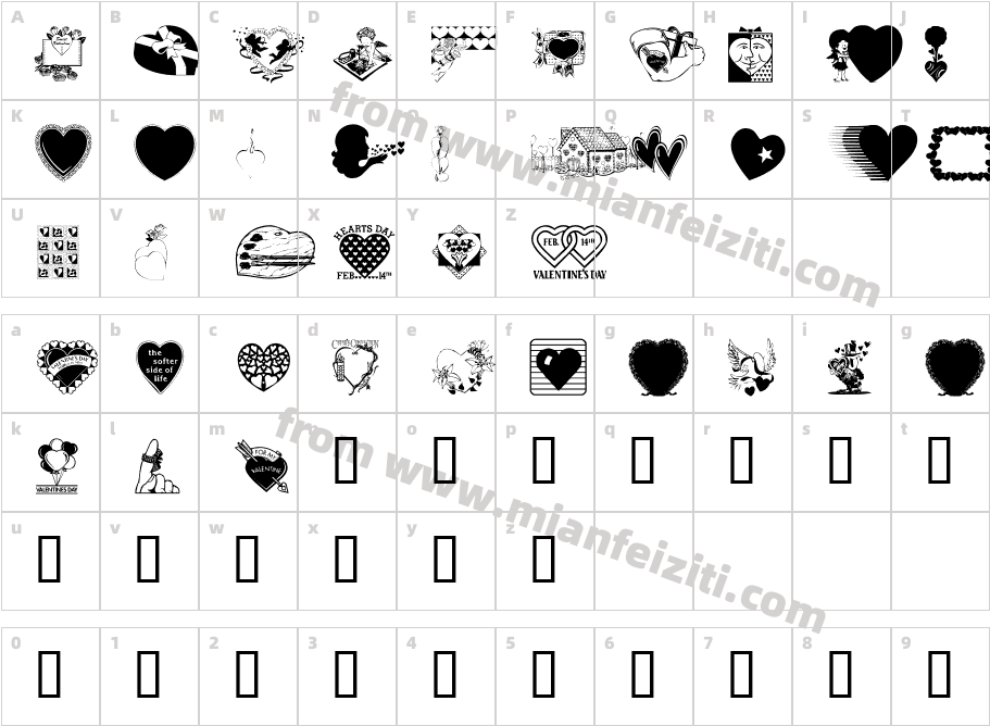 LM-Valentines-1-1字体字体映射图