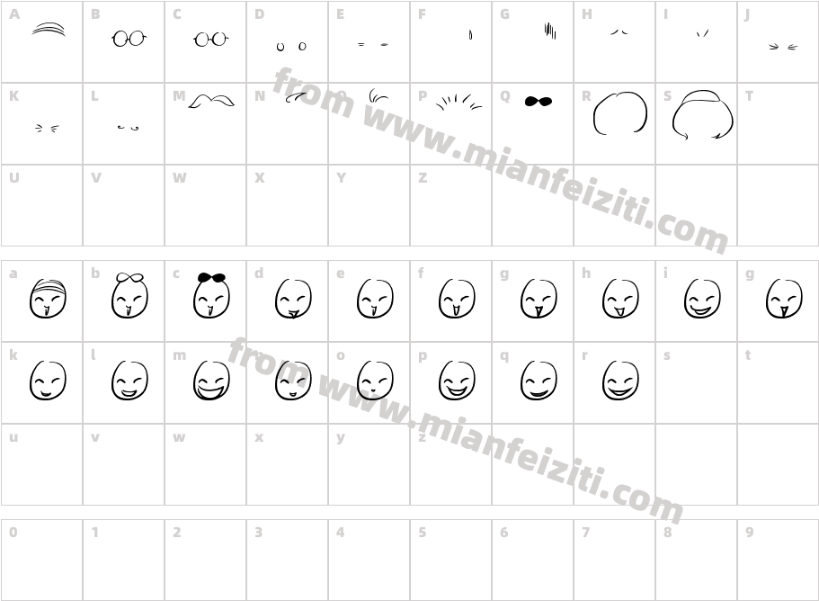 Mini-Smile字体字体映射图