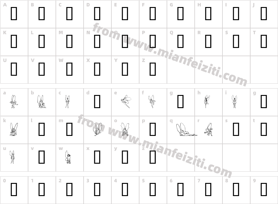 SL-Woodcut-Faeries字体字体映射图