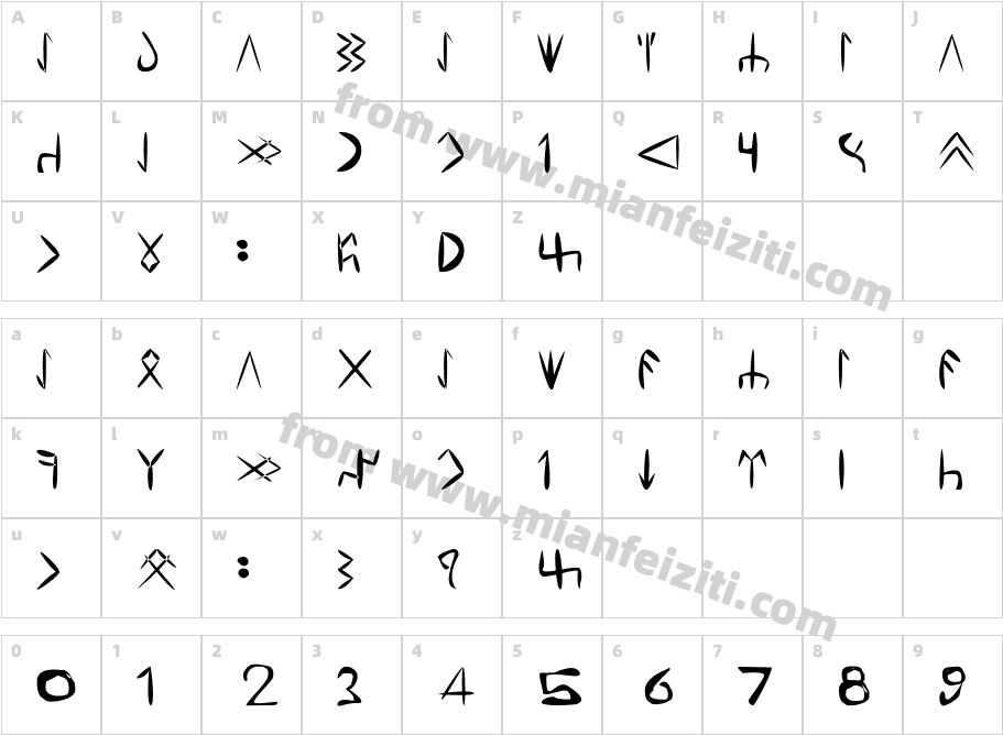 Tuzluca-TDD字体字体映射图