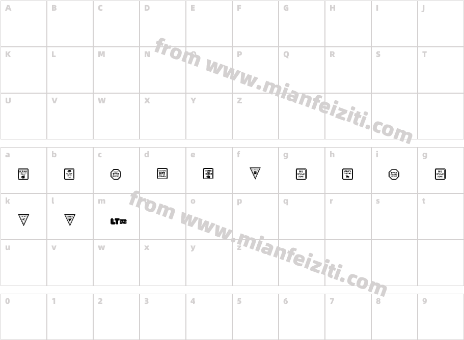 halloweensignsLT-1字体字体映射图