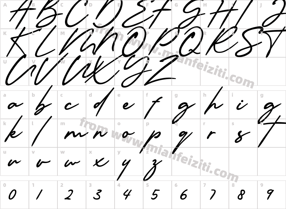 Millanova-2字体字体映射图