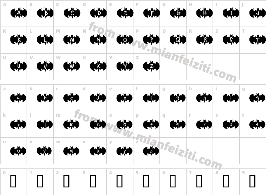Bat ben字体字体映射图