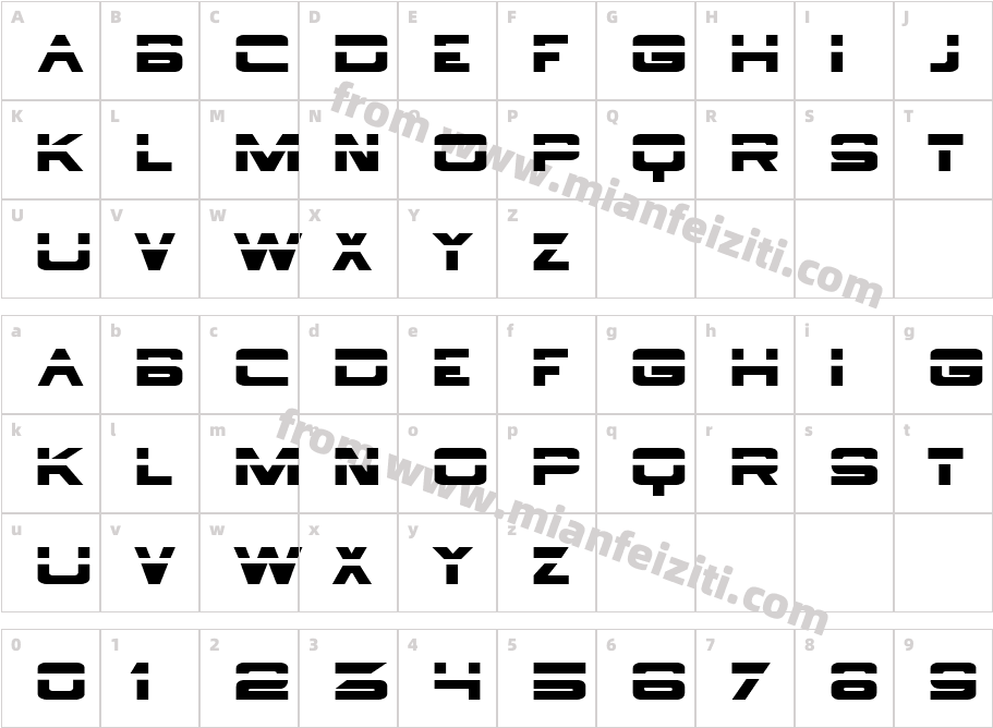 Borg-9字体字体映射图
