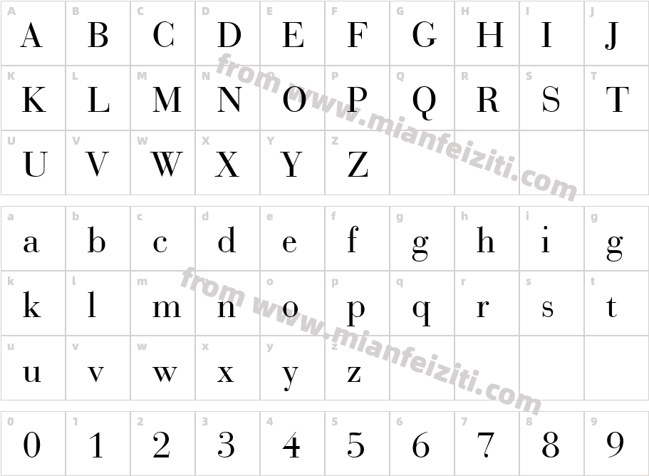 BauerBodni BT字体字体映射图