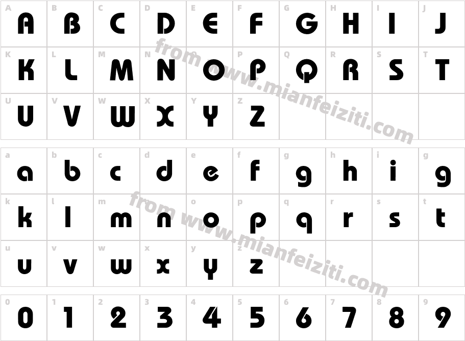 BauhausBold字体字体映射图