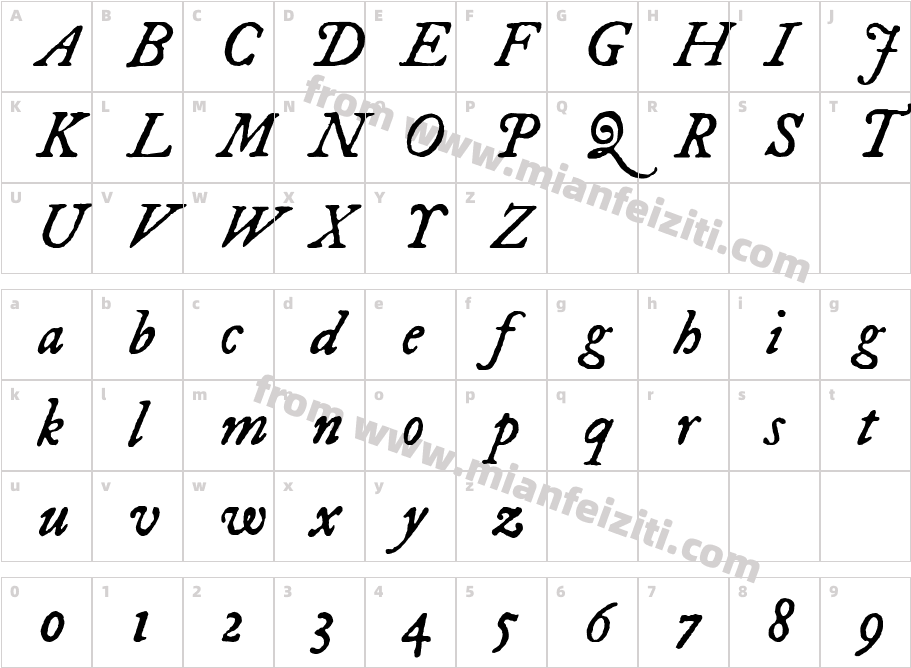FePIit2_0字体字体映射图