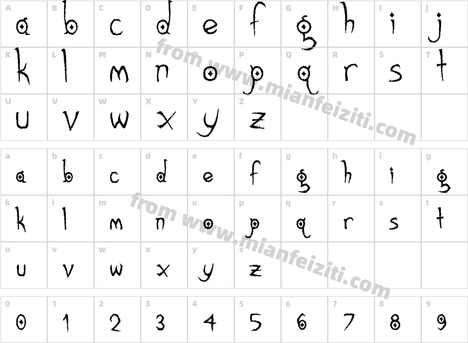 Gothic Hijinx Rough字体字体映射图