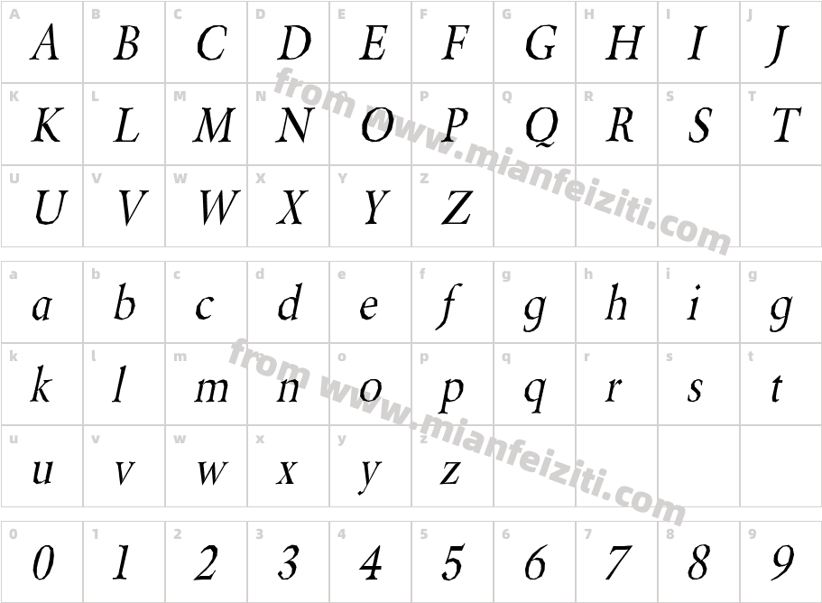 Beryliui字体字体映射图
