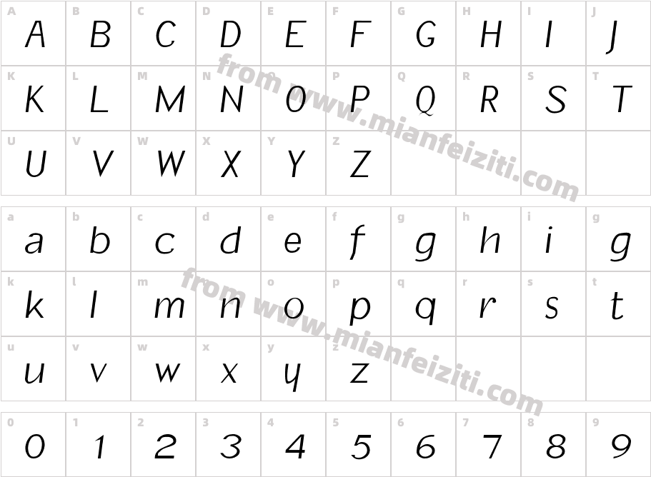 SlantInformal-1字体字体映射图