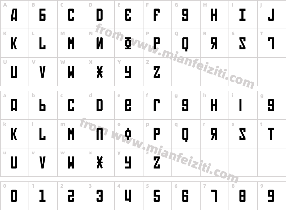 SOVIET4字体字体映射图