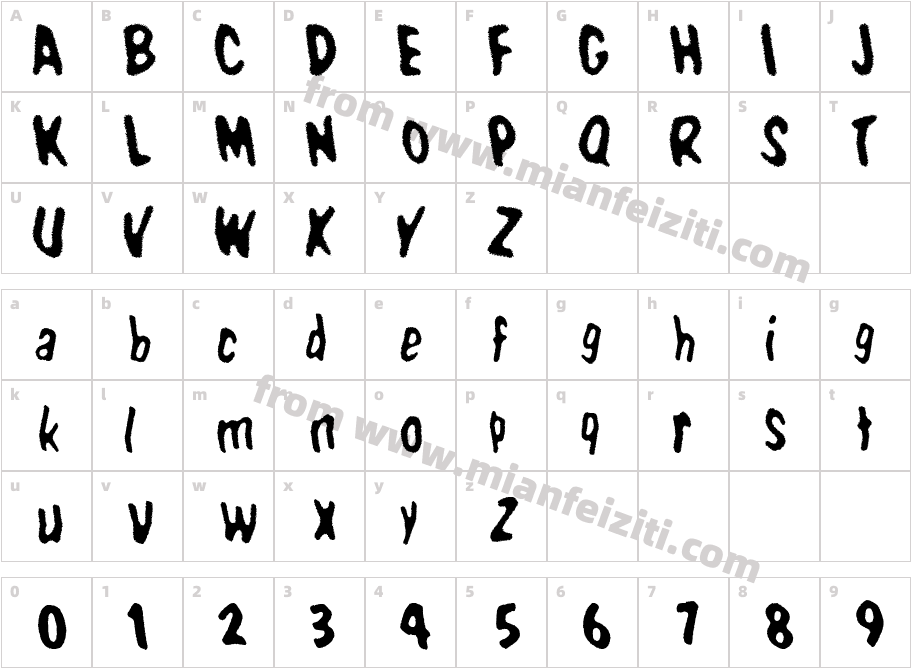 WBX-Domin8字体字体映射图