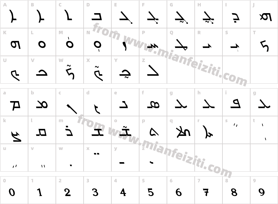 carloi字体字体映射图