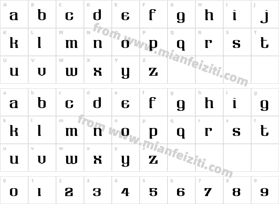LHF Claretian字体字体映射图