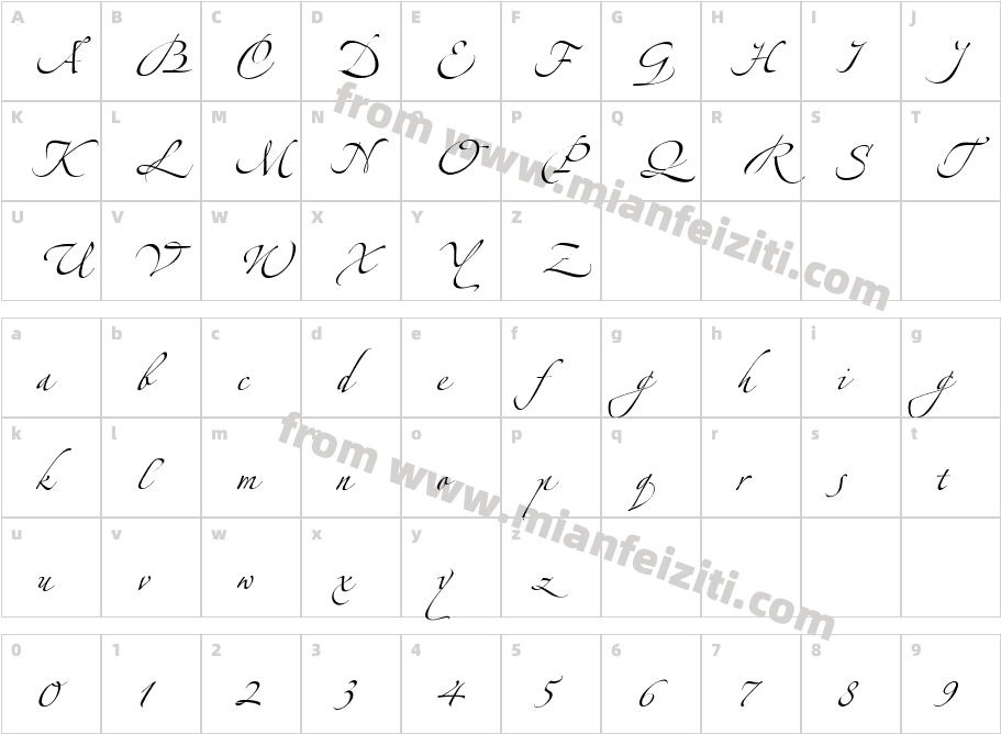 LTZapfino Three字体字体映射图