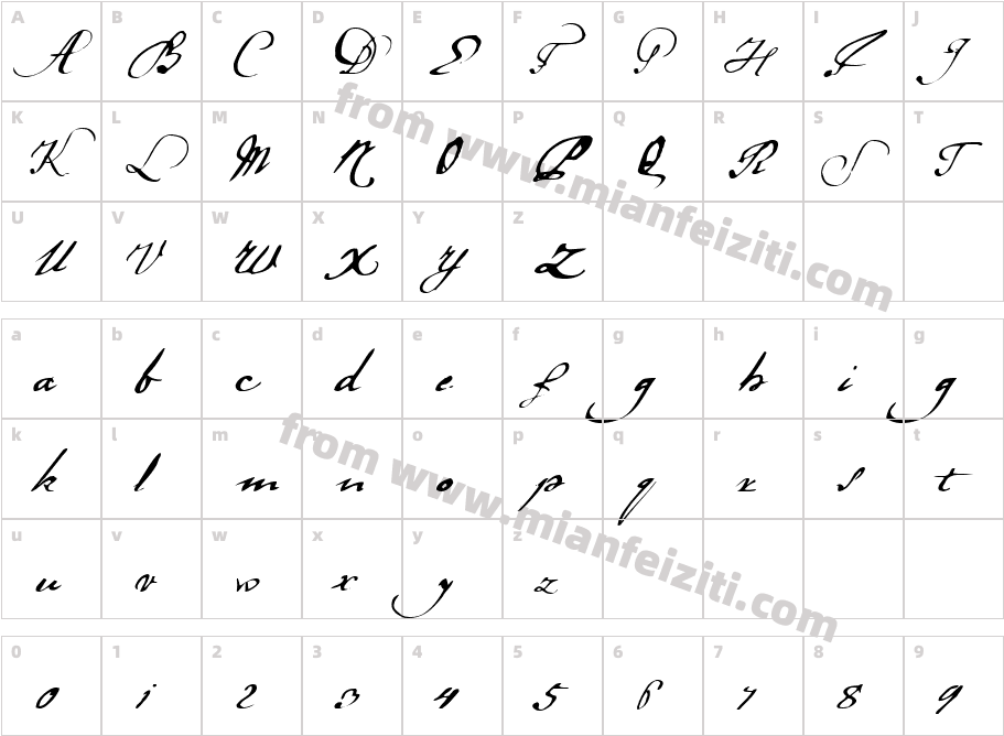 LaDanse字体字体映射图