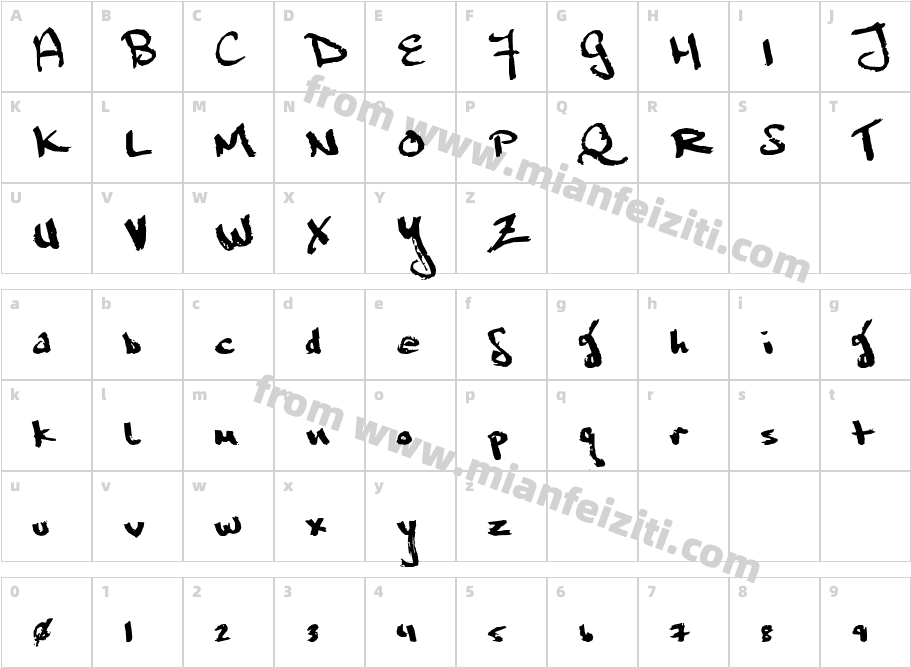 Marcusia字体字体映射图