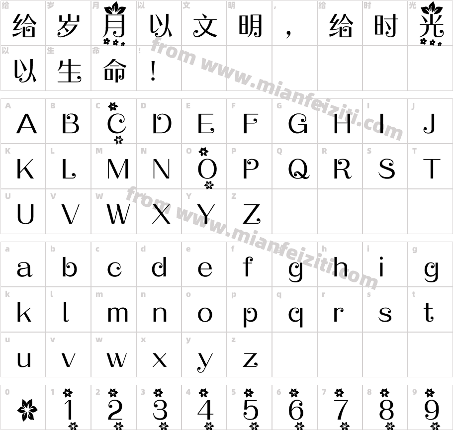 ZHSRuiXian字体字体映射图