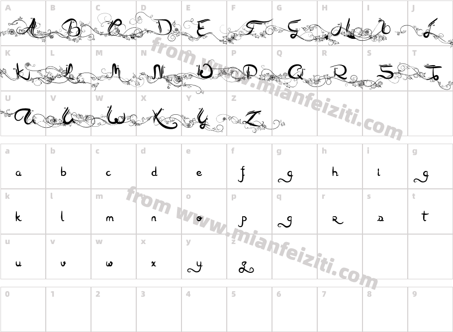 Arabia字体字体映射图