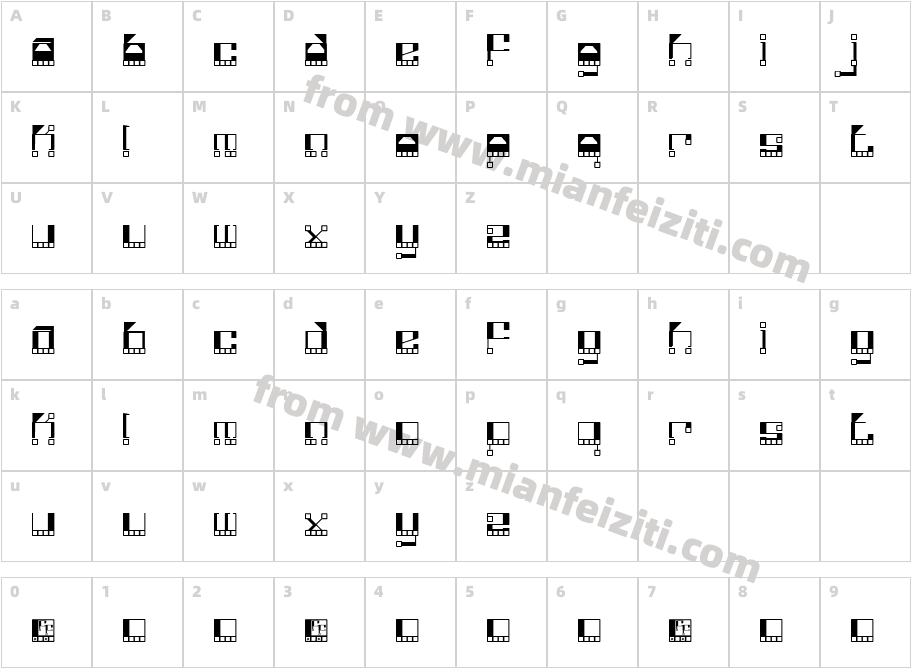 Funkotronic字体字体映射图