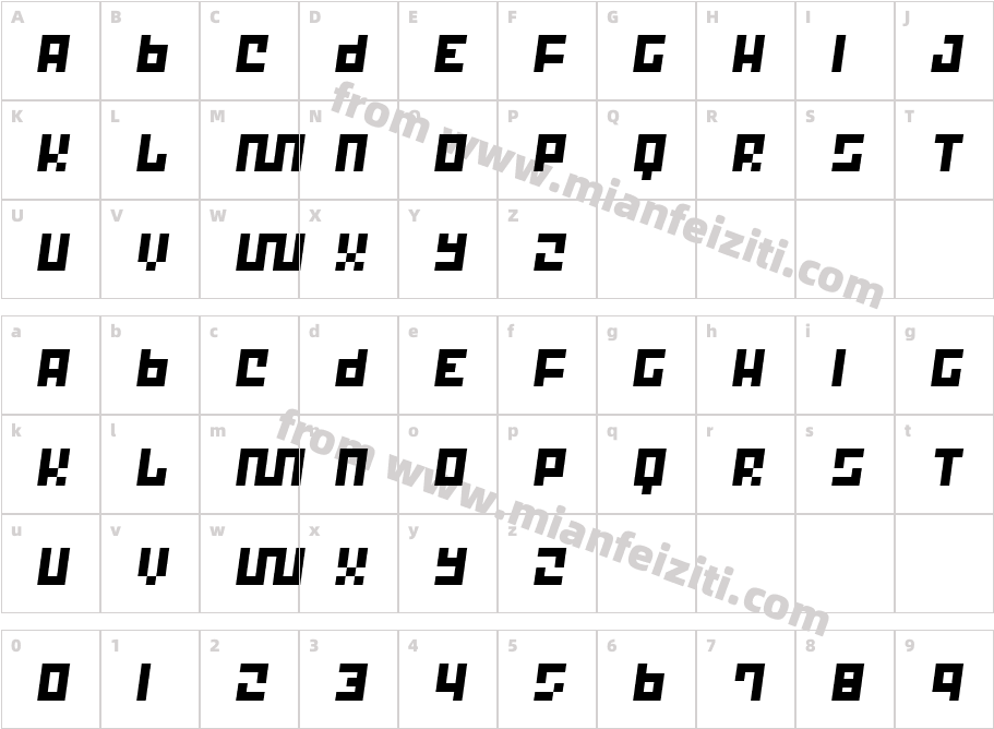 Trick 12字体字体映射图
