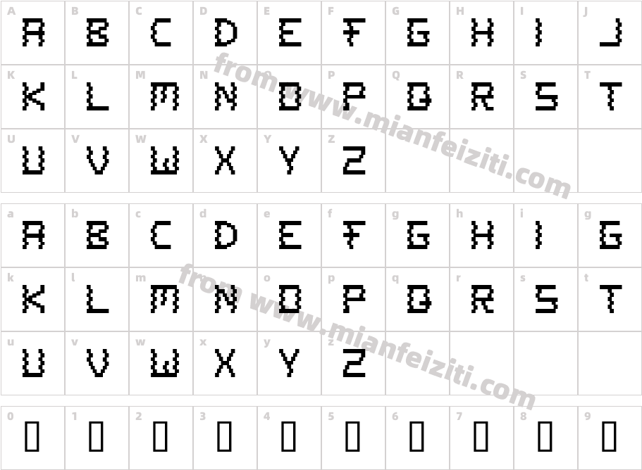AToZ-vnpA字体字体映射图