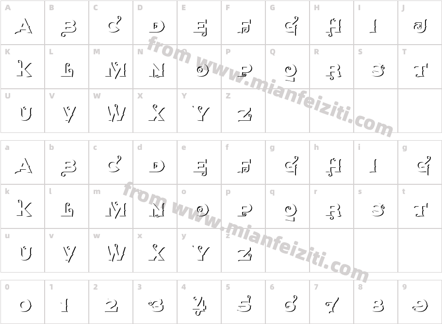Agreloyout1-lzrZ字体字体映射图