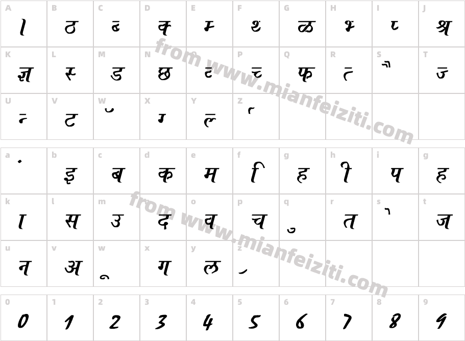 AjayNormalBoldItalic-RM7M字体字体映射图