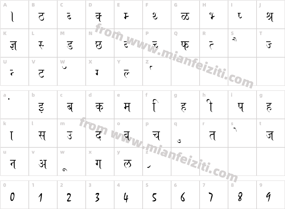 AjayNormalThin-Ydoj字体字体映射图