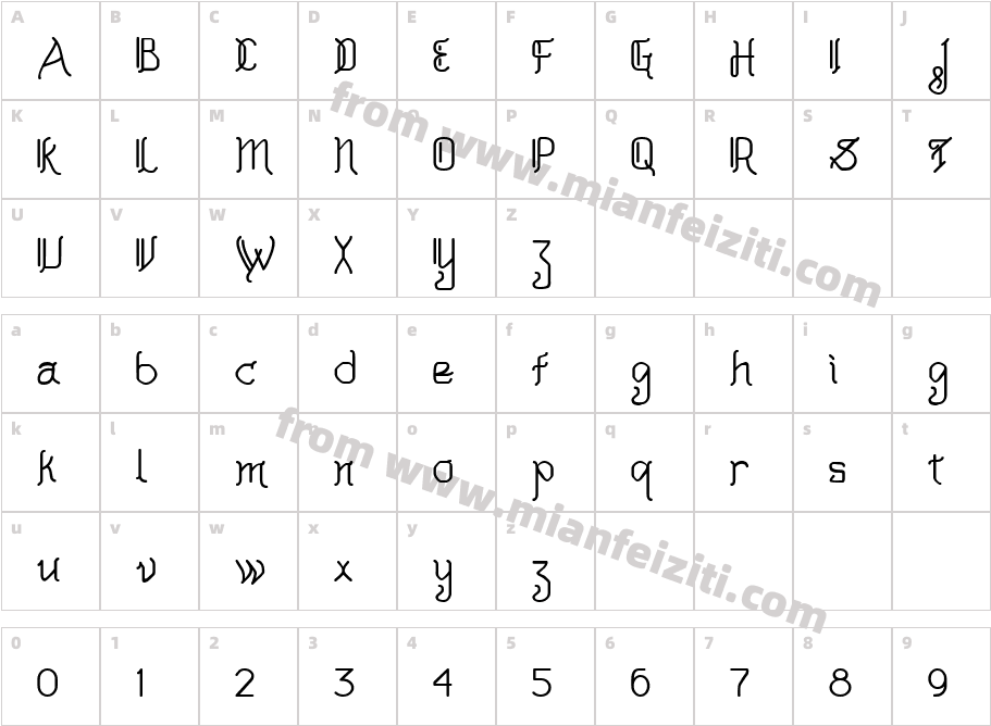 Akashimf-yjGZ字体字体映射图