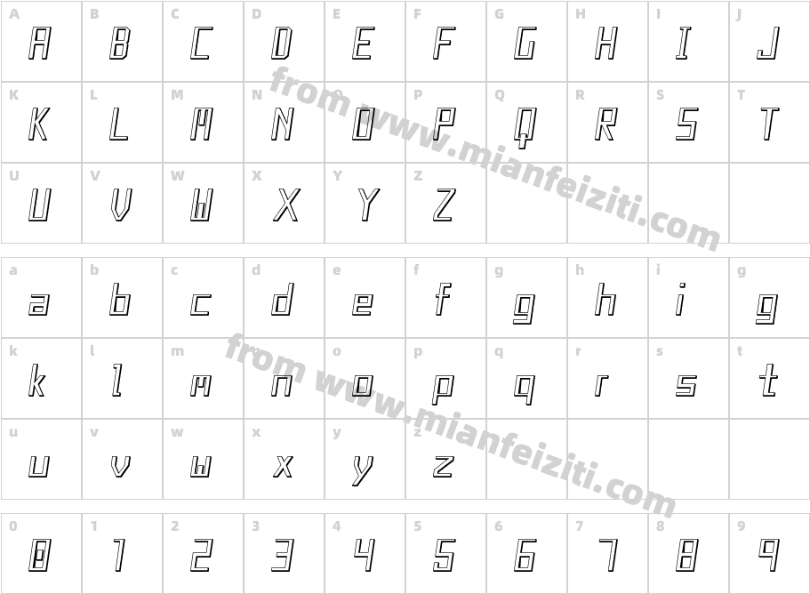 AkronShadesNbpItalic-pxXD字体字体映射图
