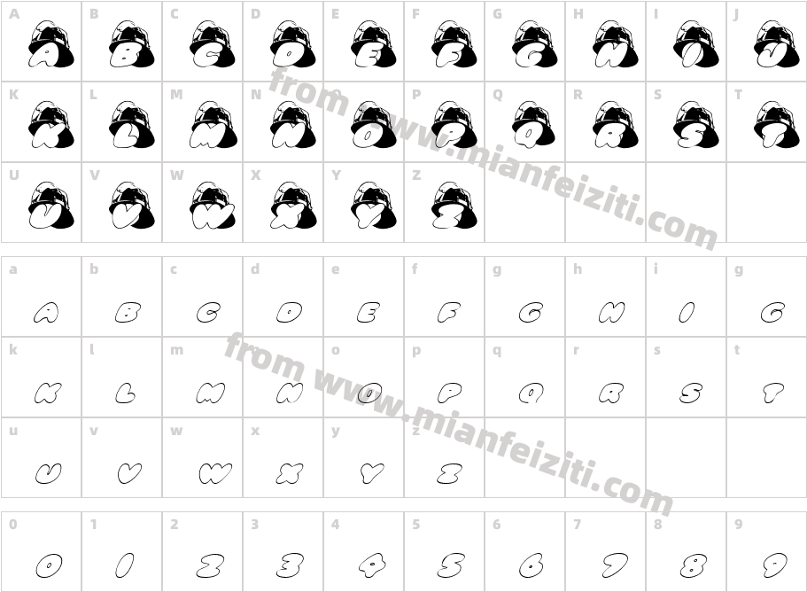 AlFireHelmet-wo2n字体字体映射图