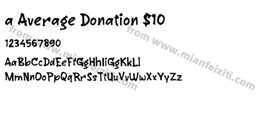 a Average Donation $10字体预览