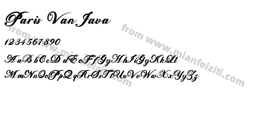 Paris Van Java字体预览