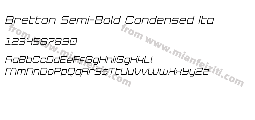 Bretton Semi-Bold Condensed Ita字体预览