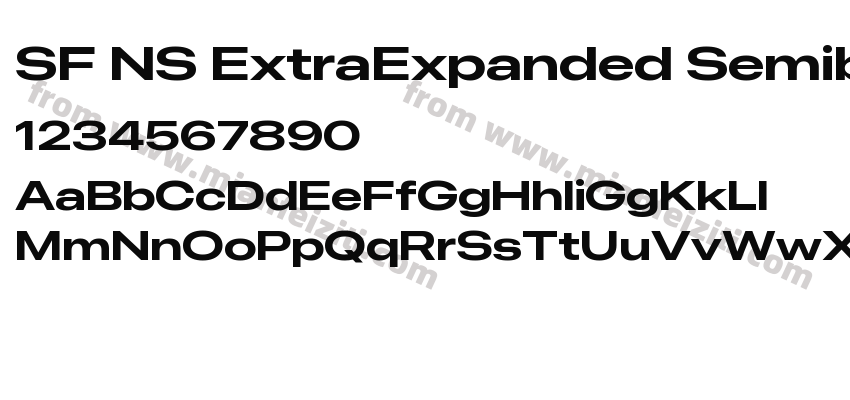SF NS ExtraExpanded Semibold G3字体预览