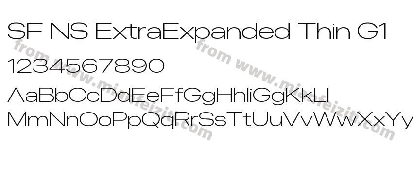 SF NS ExtraExpanded Thin G1字体预览