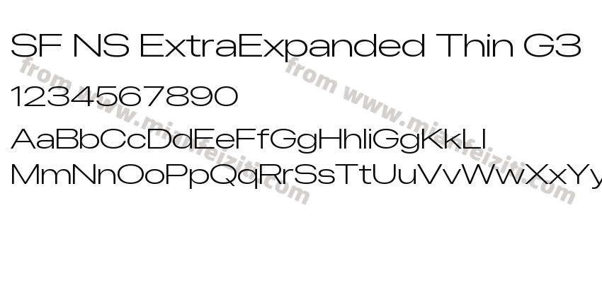 SF NS ExtraExpanded Thin G3字体预览
