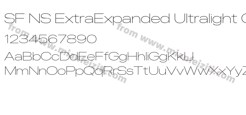SF NS ExtraExpanded Ultralight G1字体预览